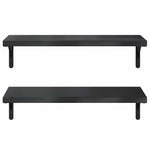 Wall Shelves 2 pcs 75x30 cm Black Stainless Steel 3214515