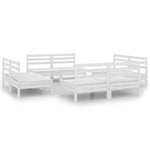 ZNTS 8 Piece Garden Lounge Set White Solid Pinewood 3082413