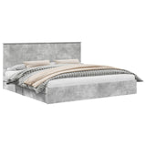 Storage Bed Concrete Grey 200 x 200 cm Engineered Wood 3411176