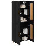 Highboard Black Oak 69.5 x 34 x 180 cm Engineered Wood 3416064