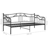Sofa Bed Frame Black Powder-coated metal 90x200 cm 324761