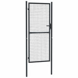 Mesh Garden Gate Galvanised Steel 100x200 cm Grey 145775