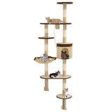 Cat Tree with Sisal Scratching Posts Wall Mounted 194 cm 170589