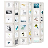 Room Divider 6 Panels White Solid Wood Paulownia 358699