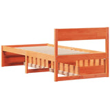 Bed Frame without Mattress Wax Brown 100x200 cm Solid Wood Pine 846791