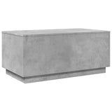 ZNTS Coffee Table with LED Lights Concrete Grey 90x50x40 cm 839878