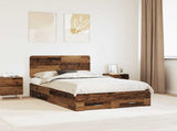 Bed Frame with Headboard Old Wood 120 x 190 cm Engineered Wood 3412817