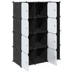 Modular Cabinet 9 Compartments 109x36.5x143 cm Black and White 240497