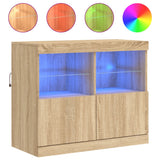 Sideboard with LED Lights Sonoma Oak 81x37x67 cm 836660