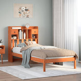 Bookcase Bed without Mattress Wax Brown 75x190 cm Small Single Solid Wood Pine 3321636