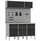 Work Cabinet Set with Drawer with Storage Manual 8 pcs Black 3321444