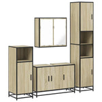 ZNTS 4 Piece Bathroom Furniture Set Sonoma Oak Engineered Wood 3301191