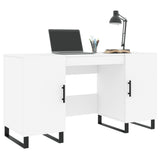 Desk White 140x50x75 cm Engineered Wood 829572