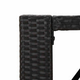 Bar Table with Glass Top Black 105x80x110 cm Poly Rattan 362594