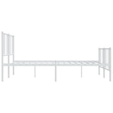 Metal Bed Frame without Mattress with Footboard White 180x200cm 352551