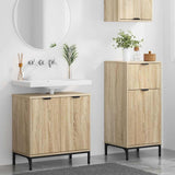 Bathroom Furniture Set with Drawer with Shelf 2 pcs Sonoma Oak 3393095