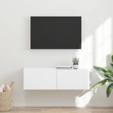TV Wall Cabinet 98 x 31 x 29.5 cm White Engineered Wood 892229