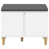 Hall Bench White 60 x 38 x 46 cm Engineered Wood and Fabric 891520
