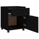 Mobile File Cabinet with Wheels Black 45x38x54cm Engineered Wood 811521