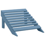 Garden Adirondack Chair with Ottoman Solid Fir Wood Blue 315865