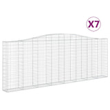 Arched Gabion Baskets 7 pcs 400x30x140/160 cm Galvanised Iron 3145857