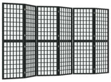 Folding 6-Panel Room Divider Japanese Style 240x170 cm Black 352082