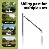 Ground Spike Fence Post 7 pcs Grey Powder-Coated Steel 42004254