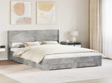 Bed Frame with Storage and Headboard Concrete Grey 120 x 190 cm 3414494