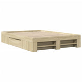Bed Frame without Mattress Sonoma Oak 135x190 cm Double Engineered Wood 3295508