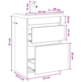Bathroom Furniture Set Sonoma Oak 61 x 40 x 84.5 cm 3404260