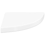 Floating Corner Shelves 4 pcs High Gloss White 35x35x3.8 cm MDF 323909