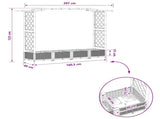 Raised Bed with Trellis and Roof Brown 207 x 40 x 126 cm PP 42032505