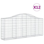 Arched Gabion Baskets 12 pcs 200x30x80/100 cm Galvanised Iron 3145419