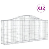 Arched Gabion Baskets 12 pcs 200x30x80/100 cm Galvanised Iron 3145419