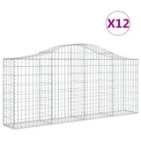 Arched Gabion Baskets 12 pcs 200x30x80/100 cm Galvanised Iron 3145419