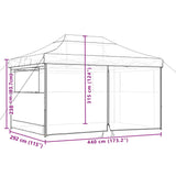 ZNTS Foldable Party Tent Pop-Up with 4 Sidewalls Burgundy 4004979