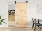 Sliding Door NARVIK Natural and Black 85 x 210 cm 3445204