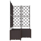 Garden Planter 3 pcs Brown 80 x 80 x 143 cm PP 42002818