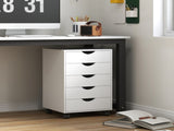5 Drawer Mobile Filing Cabinet, Vertical File Cabinet, Modern Rolling Office Storage Organizer T3398P344172