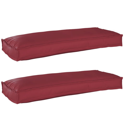 ZNTS Pallet Cushions for Bench 2 pcs Wine Red 100x40x8 cm Oxford Fabric 42001694