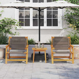 Garden Chairs with Table 3 pcs Grey Solid Acacia Wood 3214438