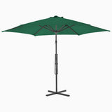 Garden Parasol with Steel Pole 300 cm Green 44885