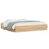 Bed Frame with Drawers without Mattress Sonoma Oak 180x200 cm Super King 3207254