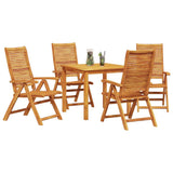 Garden Dining Set Folding 5 pcs Brown Solid Acacia Wood 3375631