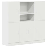 3 Piece Kitchen Cabinet Set White Engineered Wood 3324151
