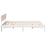 Bed Frame with Headboard White 140 x 200 cm Solid Pine Wood 872105