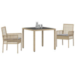 Garden Dining Set 3 pcs Beige Poly rattan 3334879