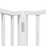 Dog Gate with Door Foldable 9 Panels White 450 cm Poplar Wood 3155594