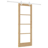 Sliding Door Natural 73.5 x 198.5 cm Solid Pine Wood and Glass 3332211
