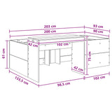 Kids'High Bed Frame with Desk White 90 x 200 cm 3422651